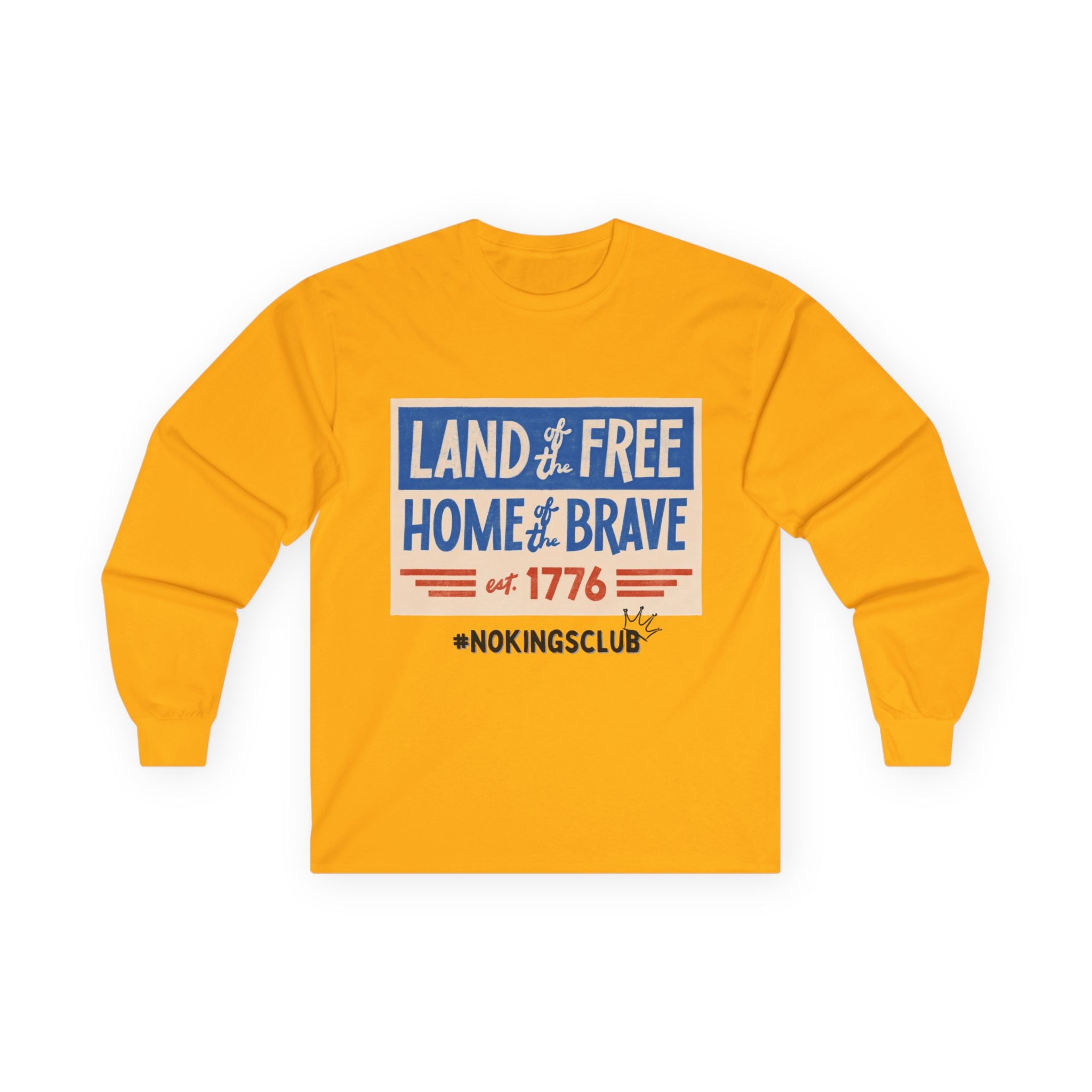 Patriotic Long Sleeve Tee - Land of the Free, Home of the Brave