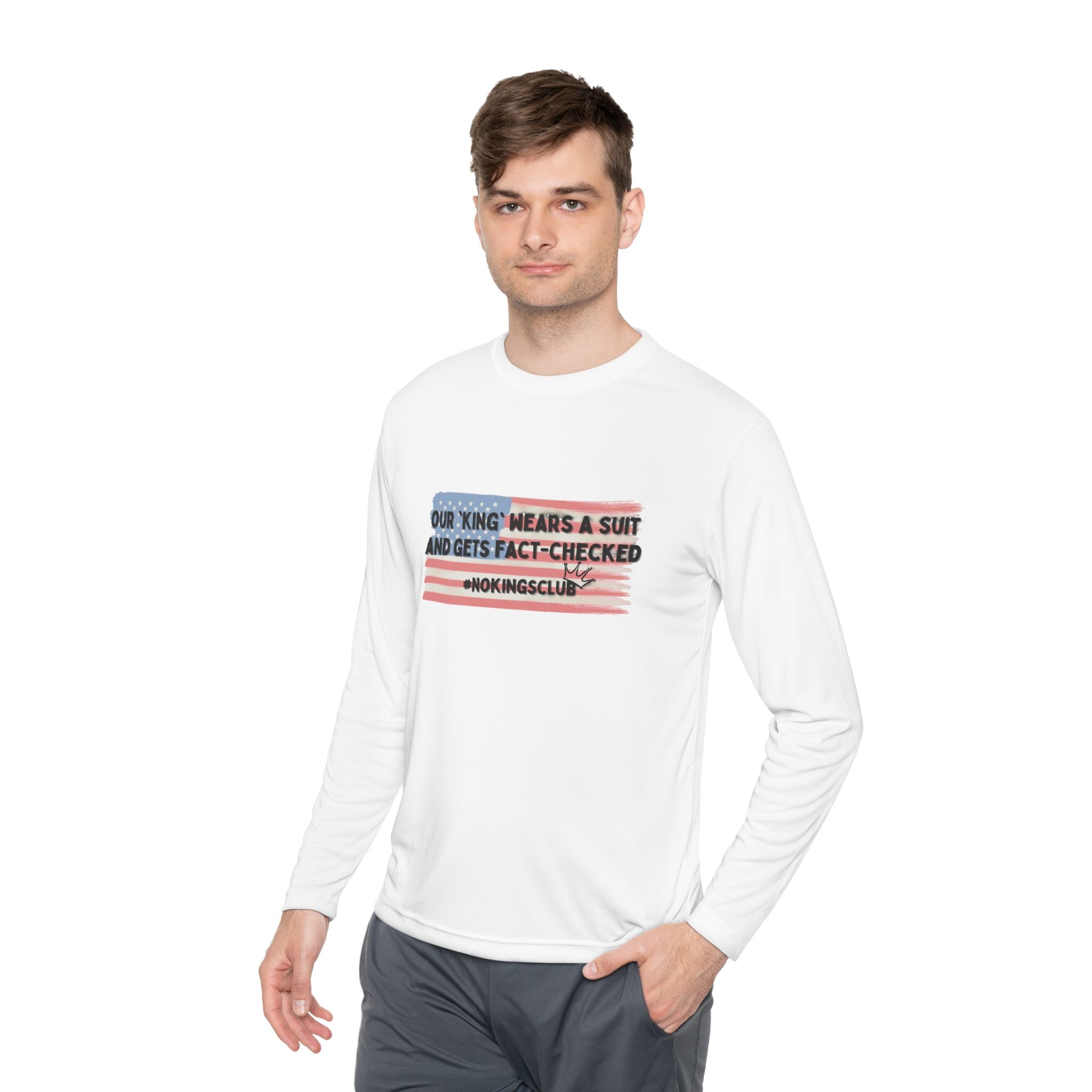 Patriotic Long Sleeve Tee - Our king gets fact-checked