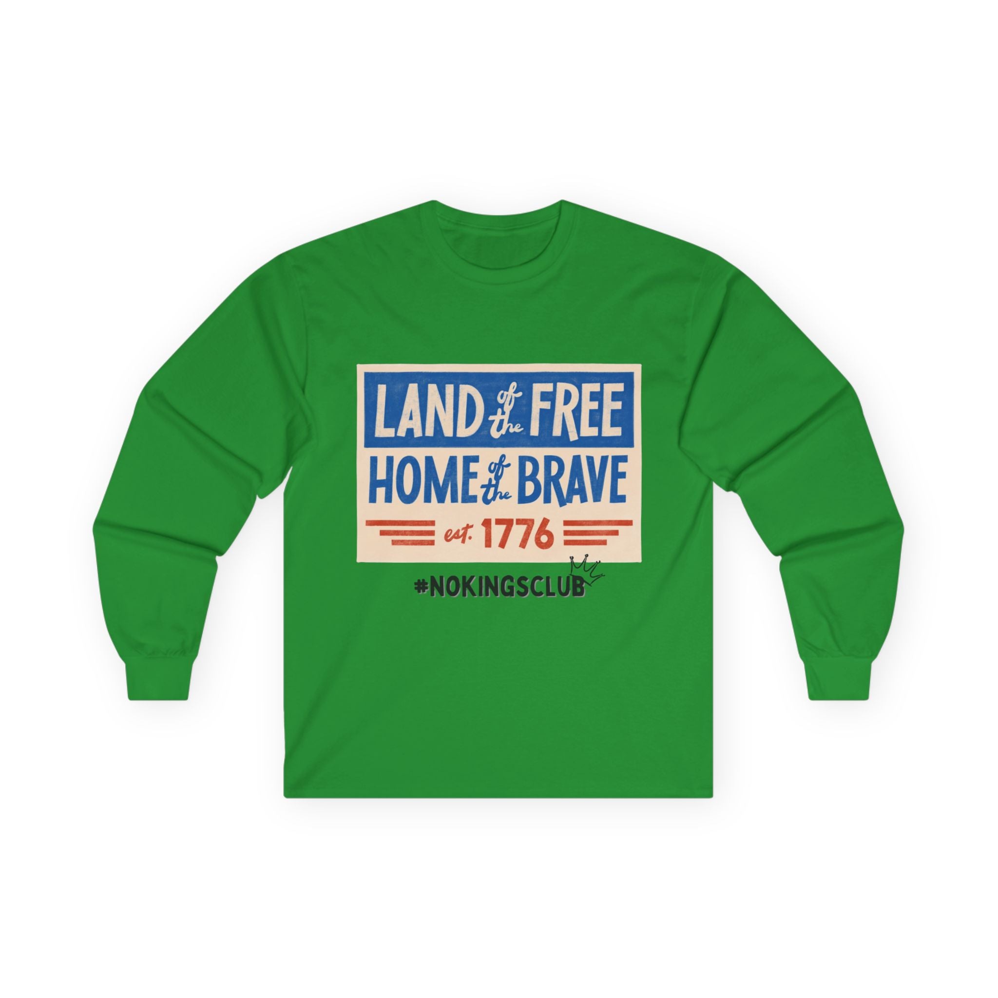 Patriotic Long Sleeve Tee - Land of the Free, Home of the Brave