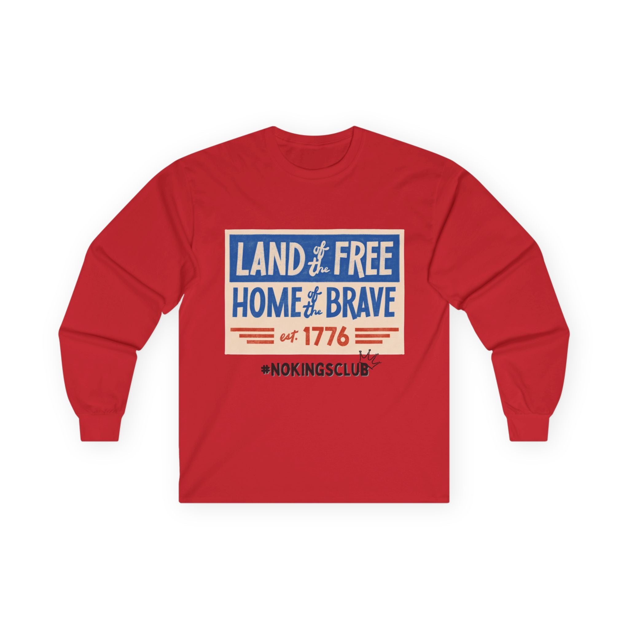 Patriotic Long Sleeve Tee - Land of the Free, Home of the Brave
